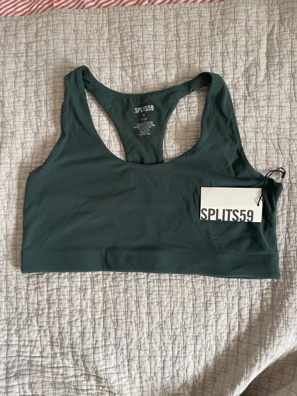SPLITS59 Dark Teal Racerback Sports Bra